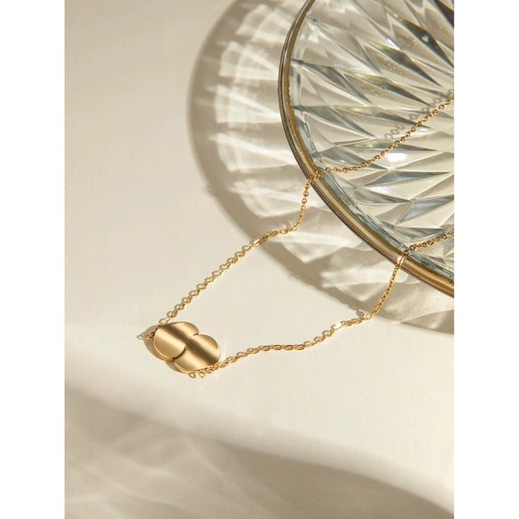 Wholesale Women's Minimalist Geometric Curve Stainless Steel Necklace With Electroplating Design