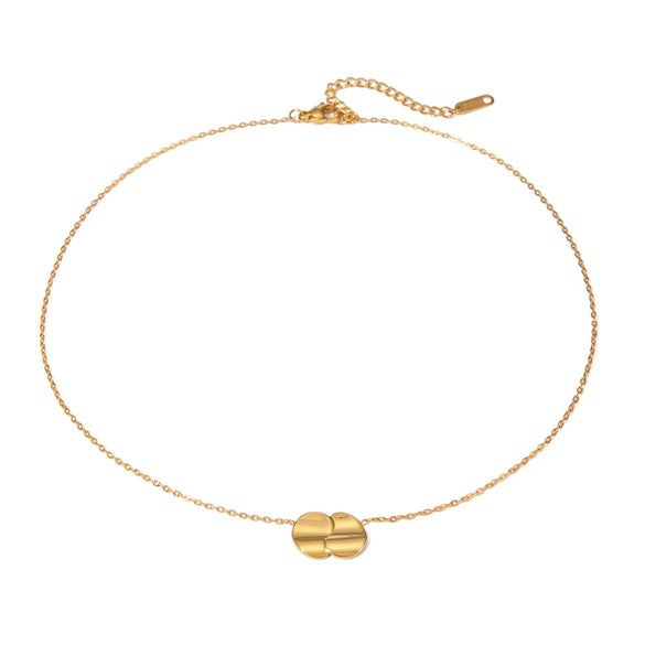 Wholesale Women's Minimalist Geometric Curve Stainless Steel Necklace With Electroplating Design