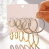 Wholesale Women's Minimalist Geometric Diamond Iron Earrings With 14K Gold Ear Needles Set Of 3 Pairs