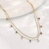 Wholesale Women's Minimalist Geometric Diamondencrusted Titanium Steel Necklace And Bracelet Set With Electroplating