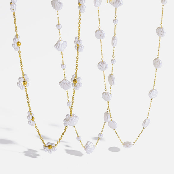 Wholesale Women's Minimalist Geometric Flower Stainless Steel Oshaped Chain Necklace With Vacuum Real Gold Plating