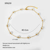 Wholesale Women's Minimalist Geometric Flower Stainless Steel Oshaped Chain Necklace With Vacuum Real Gold Plating