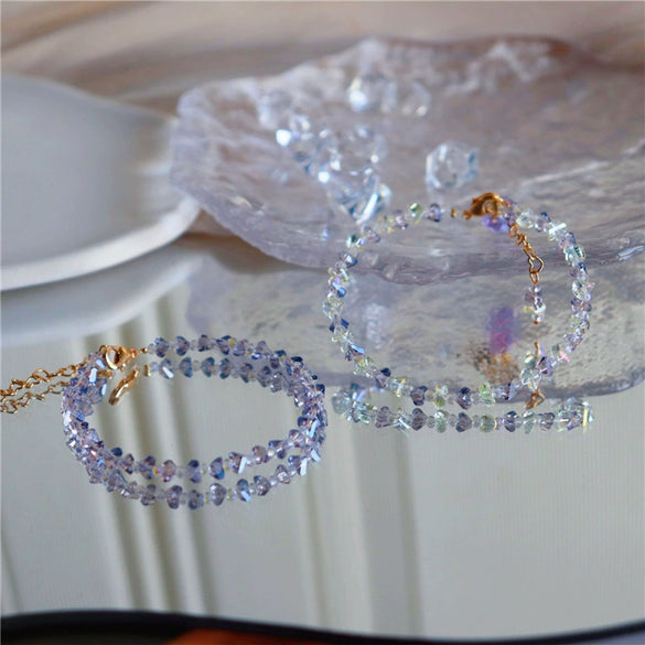 Wholesale Women's Minimalist Geometric Glass And Glaze Bead Bracelet