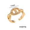 Wholesale Women's Minimalist Geometric Gold Plated Copper Pig Nose Ring With Diamond Encrustment
