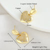 Wholesale Women's Minimalist Geometric Heartshaped Copper Earrings With Electroplating