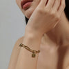 Wholesale Women's Minimalist Geometric Hollow Square Stainless Steel Vacuum Plated Paperclip Chain Bracelet With Extension Chain