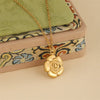 Wholesale Women's Minimalist Geometric 18K Gold Electroplated Stainless Steel Cross Chain Rose Pendant Necklace