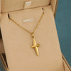 Wholesale Women's Minimalist Geometric 18K Gold Electroplated Stainless Steel Cross Pendant Necklace