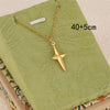 Wholesale Women's Minimalist Geometric 18K Gold Electroplated Stainless Steel Cross Pendant Necklace