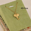 Wholesale Women's Minimalist Geometric 18K Gold Electroplated Stainless Steel Elephant Pendant Cross Chain Necklace