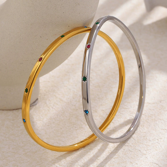 Wholesale Women's Minimalist Geometric 18K Goldplated Stainless Steel Bracelet