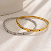 Wholesale Women's Minimalist Geometric 18K Goldplated Stainless Steel Bracelet