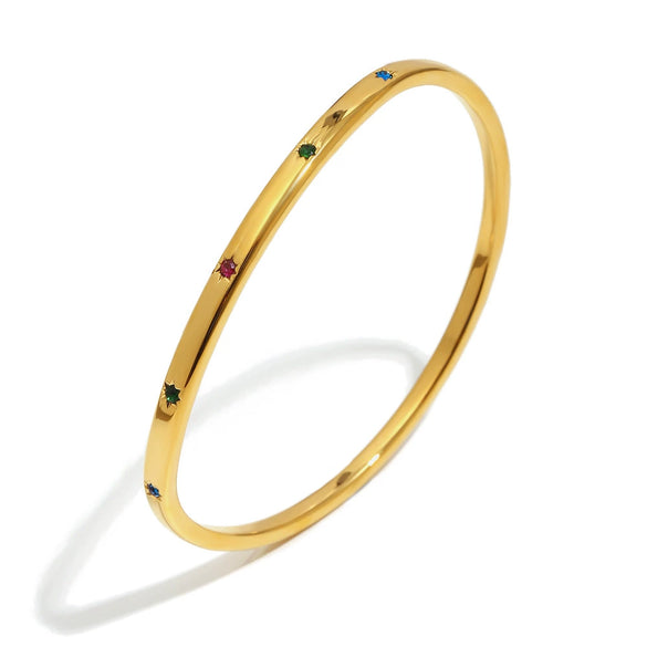 Wholesale Women's Minimalist Geometric 18K Goldplated Stainless Steel Bracelet