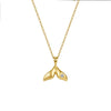 Wholesale Women's Minimalist Geometric Mermaid Tail Pendant 925 Silver Electroplated Cross Chain Necklace