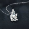 Wholesale Women's Minimalist Geometric Moissanite S925 Silver Square Pendant Cross Chain Necklace