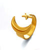 Wholesale Women's Minimalist Geometric Moon Star Stainless Steel Electroplated Ring