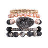 Wholesale Women's Minimalist Geometric Natural Matte Stone Agate Crystal Multilayered Bracelet