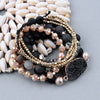 Wholesale Women's Minimalist Geometric Natural Matte Stone Agate Crystal Multilayered Bracelet