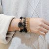 Wholesale Women's Minimalist Geometric Natural Matte Stone Agate Crystal Multilayered Bracelet