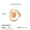 Wholesale Women's Minimalist Geometric Open Ring With Electroplating Titanium Steel And Rose Quartz Inlay