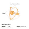 Wholesale Women's Minimalist Geometric Open Ring With Electroplating Titanium Steel And Rose Quartz Inlay