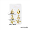 Wholesale Women's Minimalist Geometric Plastic Electroplated Starfish Shell Earring Set