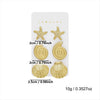 Wholesale Women's Minimalist Geometric Plastic Electroplated Starfish Shell Earring Set