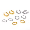 Wholesale Women's Minimalist Geometric Pleated 18K Gold Vacuum Electroplated Stainless Steel Hoop Earrings