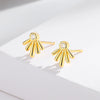 Wholesale Women's Minimalist Geometric S925 Sterling Silver Electroplated Ear Studs With Zircon And Antiallergy Feature