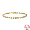 Wholesale Women's Minimalist Geometric S925 Sterling Silver Electroplated Water Droplets Zircon Bracelet