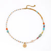 Wholesale Women's Minimalist Geometric Shell Blue Pine Natural Freshwater Pearl Titanium Steel Ite Beaded Necklace With Seiko Design And O Word Chain