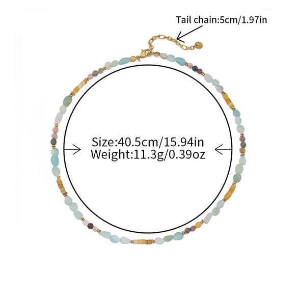 Wholesale Women's Minimalist Geometric Shell Blue Pine Natural Freshwater Pearl Titanium Steel Ite Beaded Necklace With Seiko Design And O Word Chain