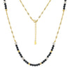 Wholesale Women's Minimalist Geometric 925 Silver Black Tourmaline Pearl 14K Goldplated Beaded Necklace