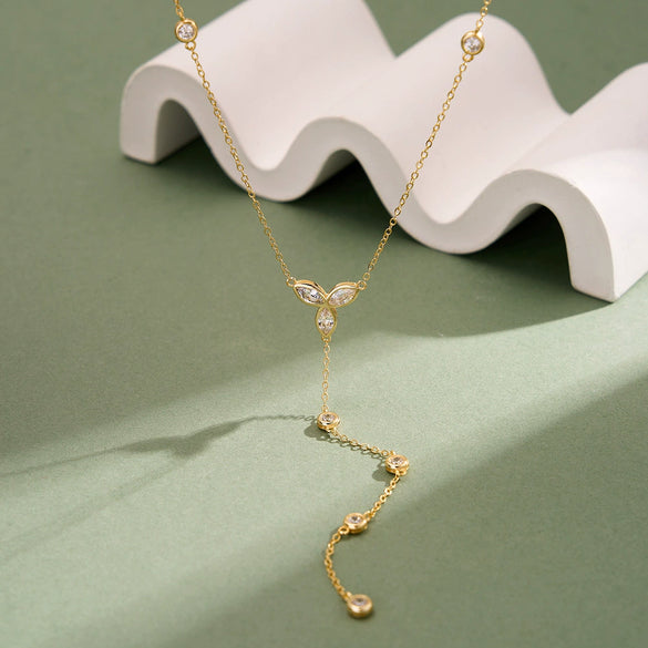 Wholesale Women's Minimalist Geometric 925 Silver Electroplated Cross Chain Long Necklace