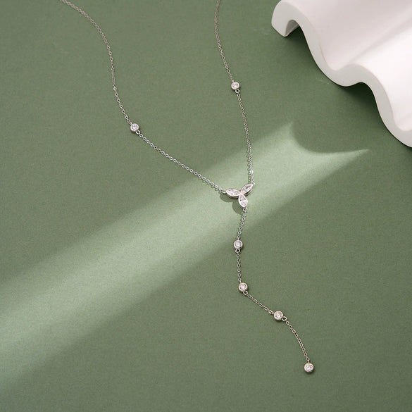 Wholesale Women's Minimalist Geometric 925 Silver Electroplated Cross Chain Long Necklace