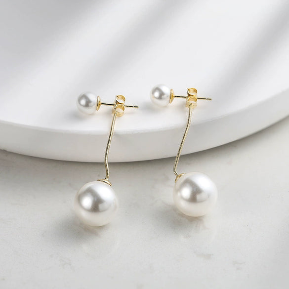 Wholesale Women's Minimalist Geometric 925 Silver Electroplated Stud And Pendant Earrings