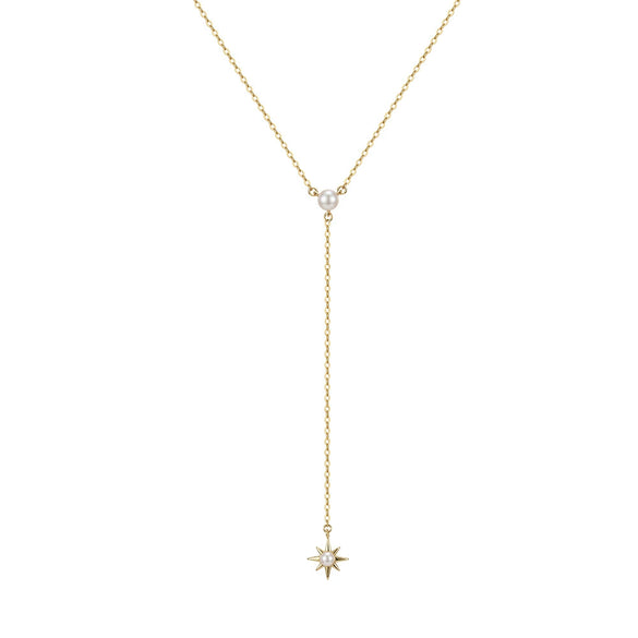 Wholesale Women's Minimalist Geometric Silver Electroplated Tassel Star Clavicle Pendant Yshaped Choker Necklace