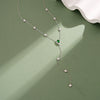 Wholesale Women's Minimalist Geometric Silver 925 Silver Electroplated Water Dropshaped Long Necklace Cross Chain Collarbone Chain Fashion Accessory