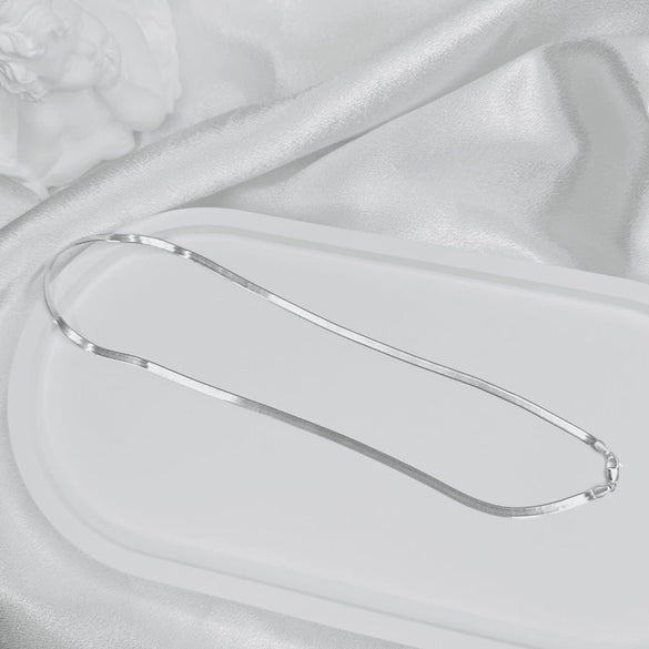 Wholesale Women's Minimalist Geometric 925 Silver Snake Bone Chain Gold Plated