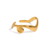Wholesale Women's Minimalist Geometric Spiral Open Ring Stainless Steel Jewelry With Electroplating In 18K Gold