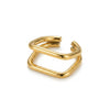 Wholesale Women's Minimalist Geometric Square Open Titanium Steel Electroplated Ring Fashion Accessory