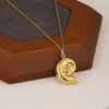 Wholesale Women's Minimalist Geometric Stainless Steel And 18K Gold Electroplated Cross Chain Conch Pendant Necklace