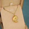 Wholesale Women's Minimalist Geometric Stainless Steel And 18K Gold Electroplated Cross Chain Conch Pendant Necklace