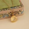 Wholesale Women's Minimalist Geometric Stainless Steel And 18K Gold Electroplated Scallop Shell Pendant Cross Chain Necklace