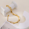 Wholesale Women's Minimalist Geometric Stainless Steel And Titanium Steel Gold Plated Wide Bracelet Jewelry