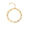 Wholesale Women's Minimalist Geometric Stainless Steel And Titanium Steel Gold Plated Wide Bracelet Jewelry