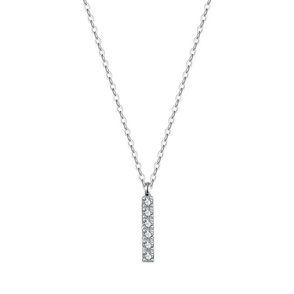Wholesale Women's Minimalist Geometric Stainless Steel Diamondstudded 18K Gold Plated Cnc Pendant Necklace With Calendering Chain