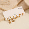 Wholesale Women's Minimalist Geometric Stainless Steel Earrings With Electroplating And Diamond