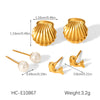 Wholesale Women's Minimalist Geometric Stainless Steel Earrings With Pvd Furnace Vacuum Real Gold Plating