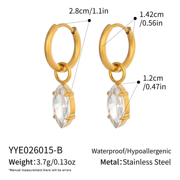 Wholesale Women's Minimalist Geometric Stainless Steel Earrings With Pvd Furnace Vacuum Real Gold Plating